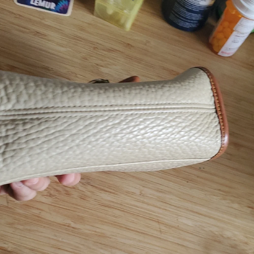 Dooney & Bourke Cream and Tan Leather Crossbody Mini Bag - Picture 12 of 13